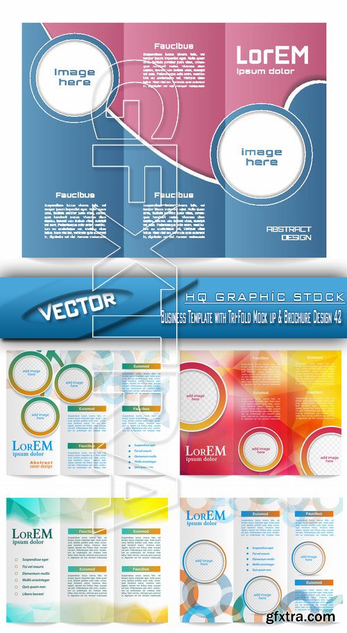 Stock Vector - Business Template with Tri-Fold Mock up & Brochure Design 42