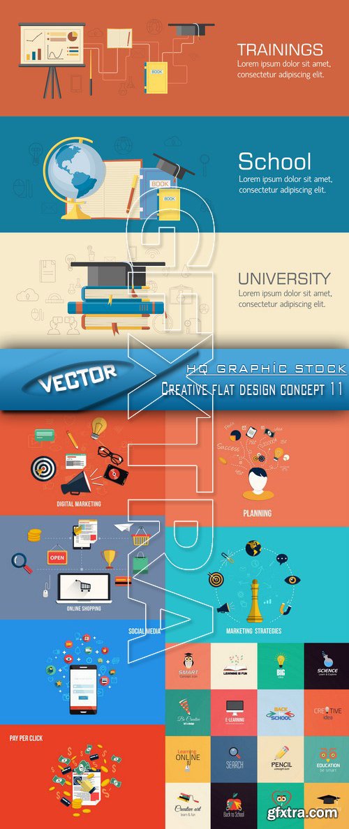 Stock Vector - Creative flat design concept 11