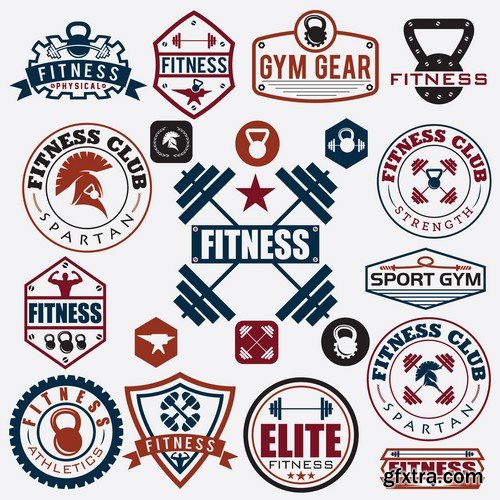 Stock Vectors - Fitness 3, 26xEPS