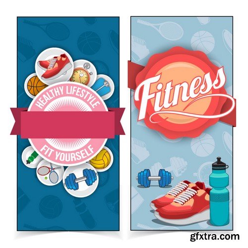 Stock Vectors - Fitness 3, 26xEPS