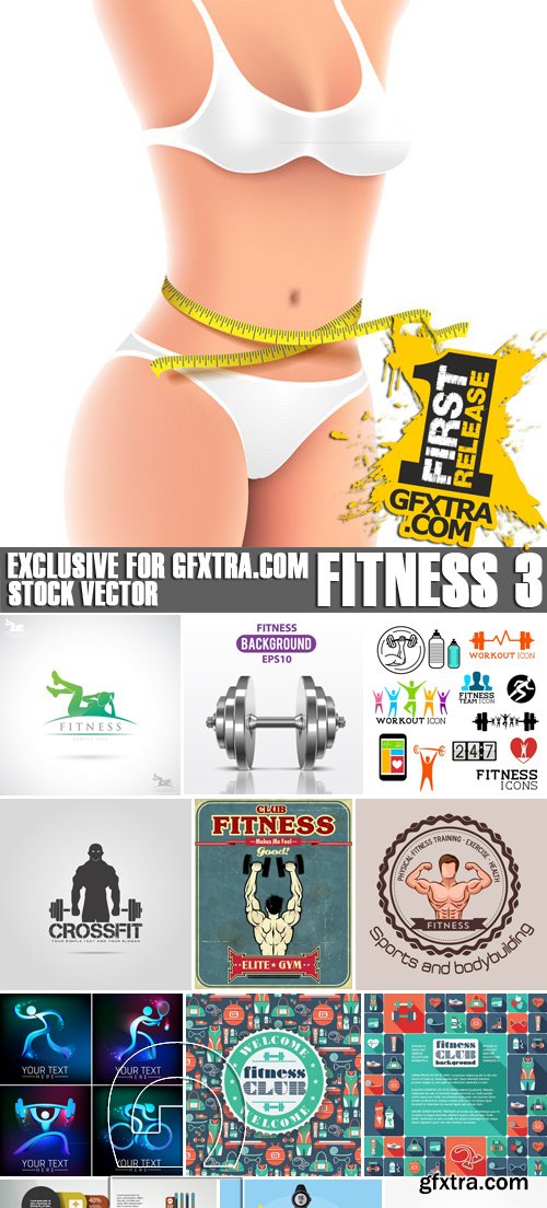 Stock Vectors - Fitness 3, 26xEPS