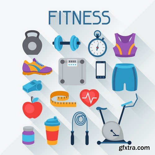 Stock Vectors - Fitness 3, 26xEPS