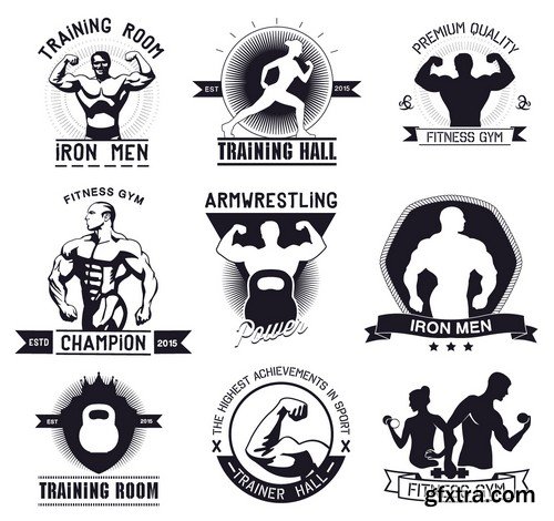 Stock Vectors - Fitness 3, 26xEPS