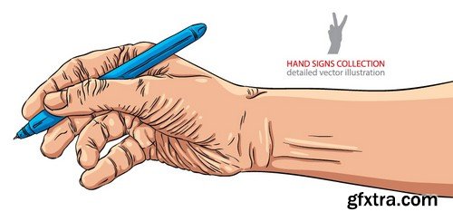 Stock Vectors - Realistically painted hands, 25xEPS