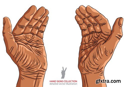 Stock Vectors - Realistically painted hands, 25xEPS