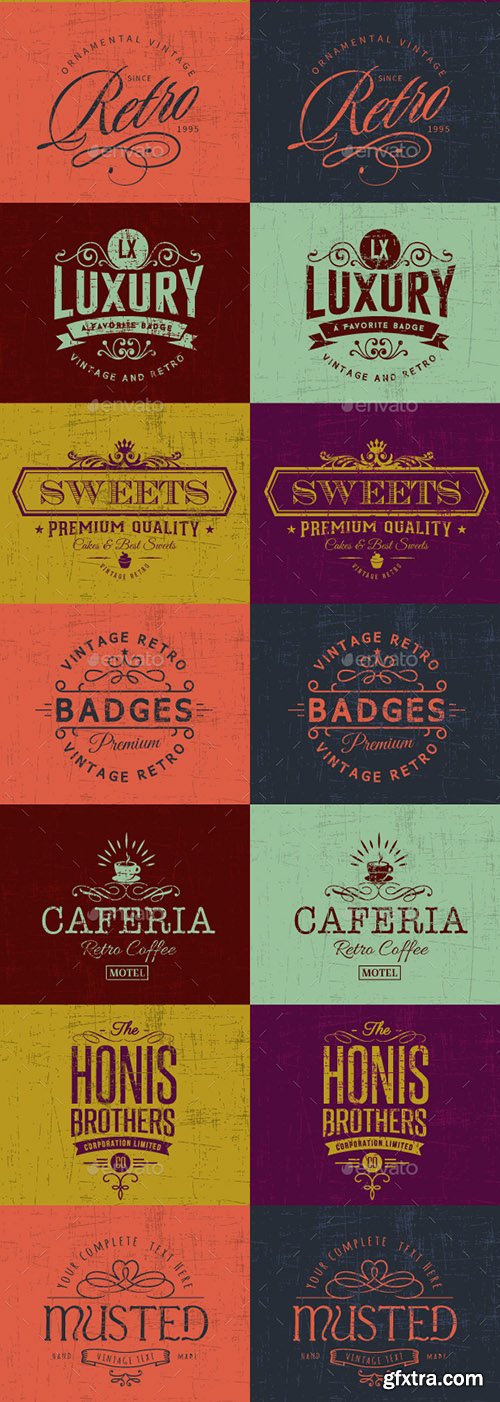 GraphicRiver Artsy Vintage Retro Insignia and Logos Vol.01 9945396