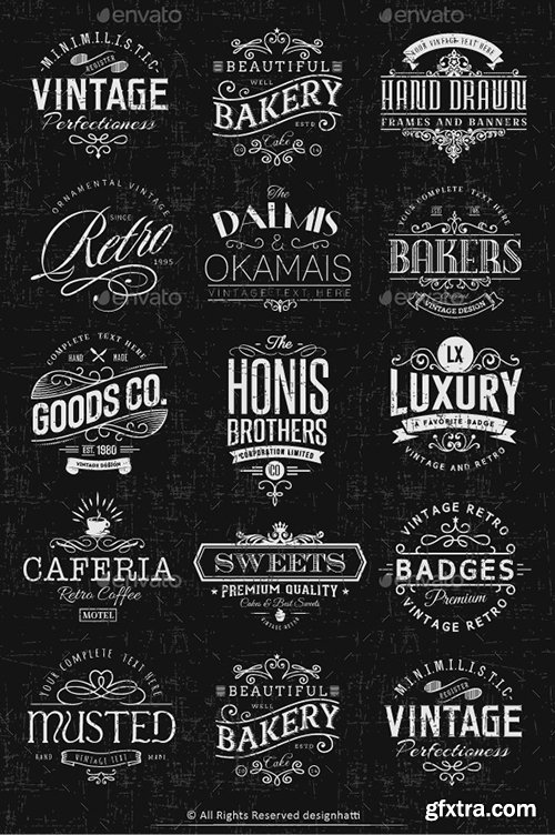 GraphicRiver Artsy Vintage Retro Insignia and Logos Vol.01 9945396