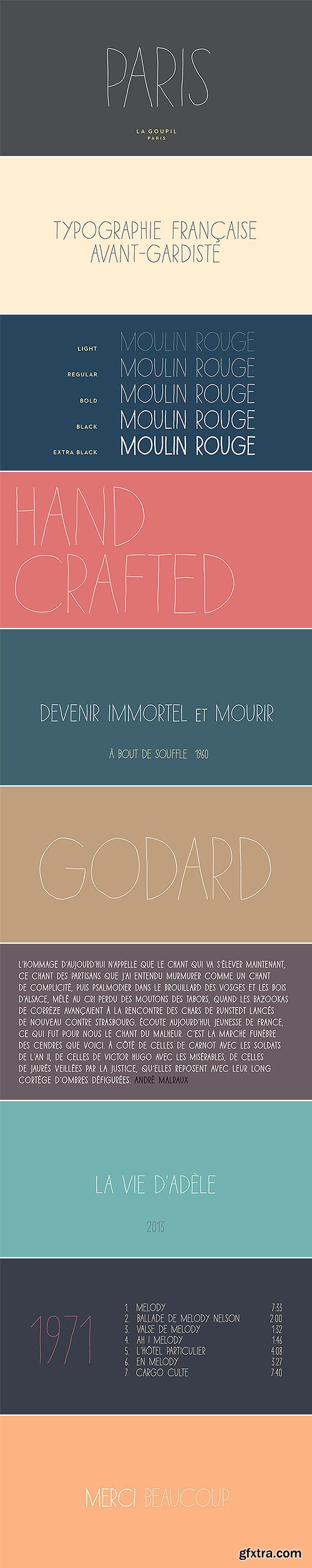 Paris Avant-Gardist Handwritten Font Family 5xOTF