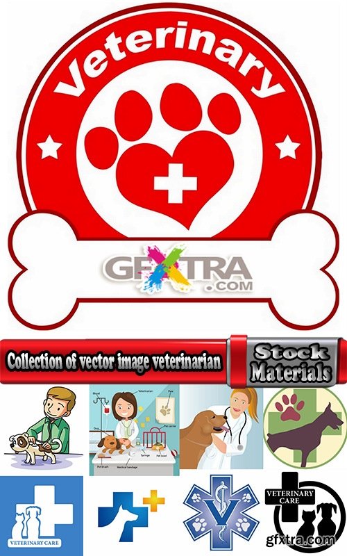 Collection of vector image veterinarian 25 Eps