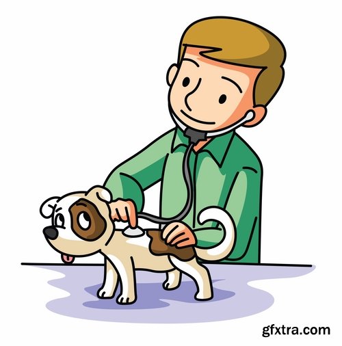 Collection of vector image veterinarian 25 Eps