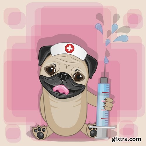 Collection of vector image veterinarian 25 Eps