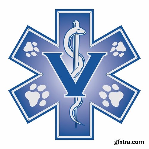 Collection of vector image veterinarian 25 Eps