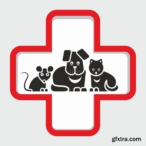 Collection of vector image veterinarian 25 Eps