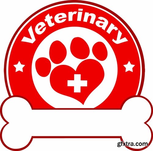 Collection of vector image veterinarian 25 Eps