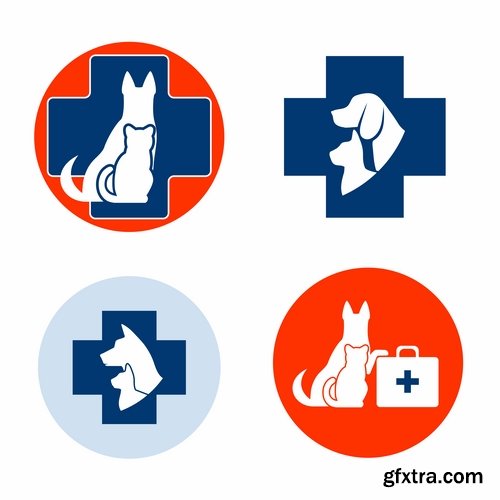 Collection of vector image veterinarian 25 Eps