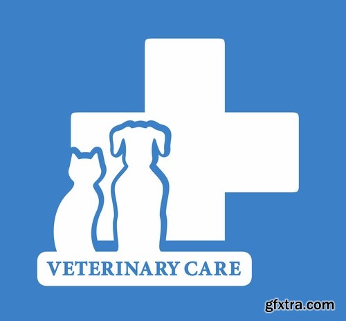 Collection of vector image veterinarian 25 Eps