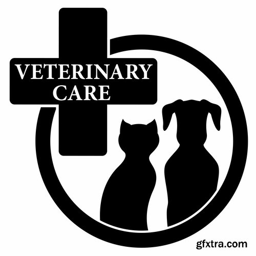 Collection of vector image veterinarian 25 Eps