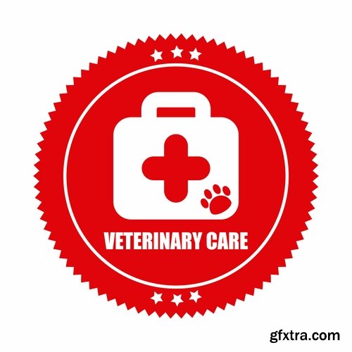 Collection of vector image veterinarian 25 Eps