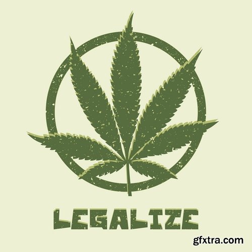 Collection of vector image marijuana-cannabis 25 Eps