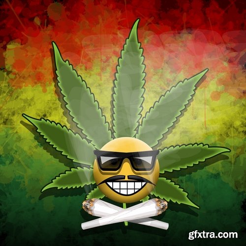 Collection of vector image marijuana-cannabis 25 Eps