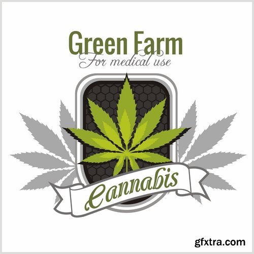 Collection of vector image marijuana-cannabis 25 Eps