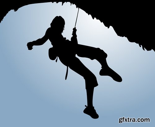 Collection of vector image climber 25 Eps