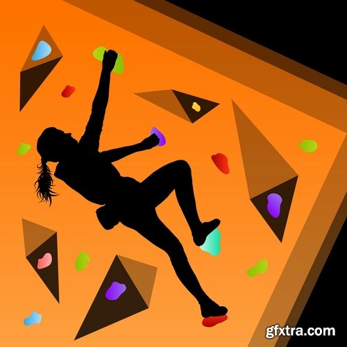 Collection of vector image climber 25 Eps