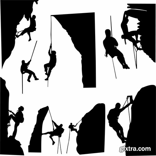 Collection of vector image climber 25 Eps