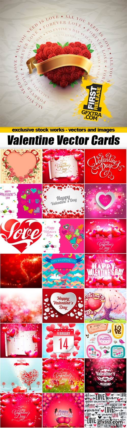 Valentine Vector Cards - 25x EPS