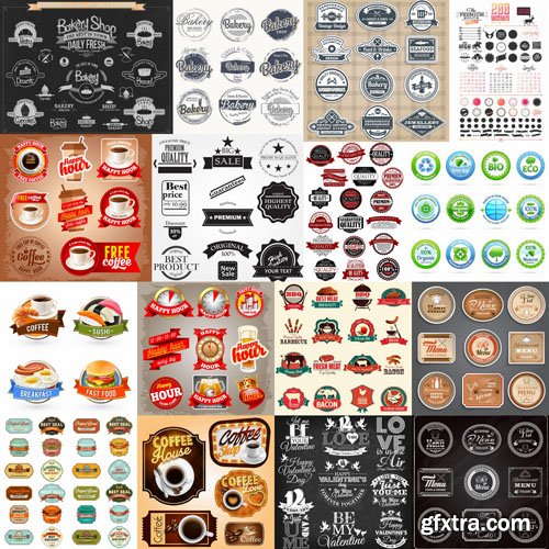 Different Labels &amp; Stickers #12 - 25 Vector