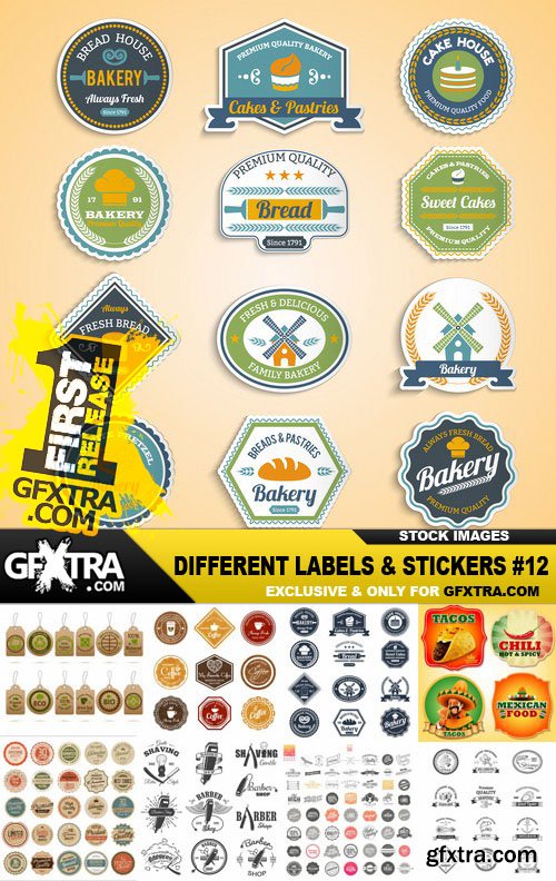 Different Labels &amp; Stickers #12 - 25 Vector