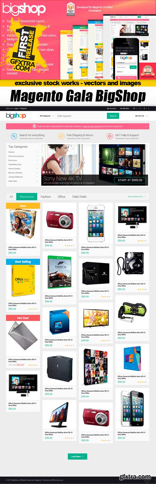 Themeforest Responsive Magento Theme - Gala BigShop - 89$