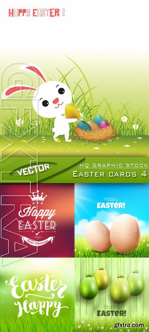 Stock Vector - Easter cards 4