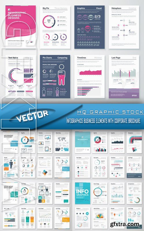 Stock Vector - Infographics business elements with corporate brochure