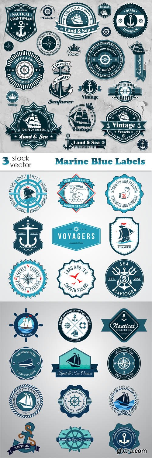 Vectors - Marine Blue Labels