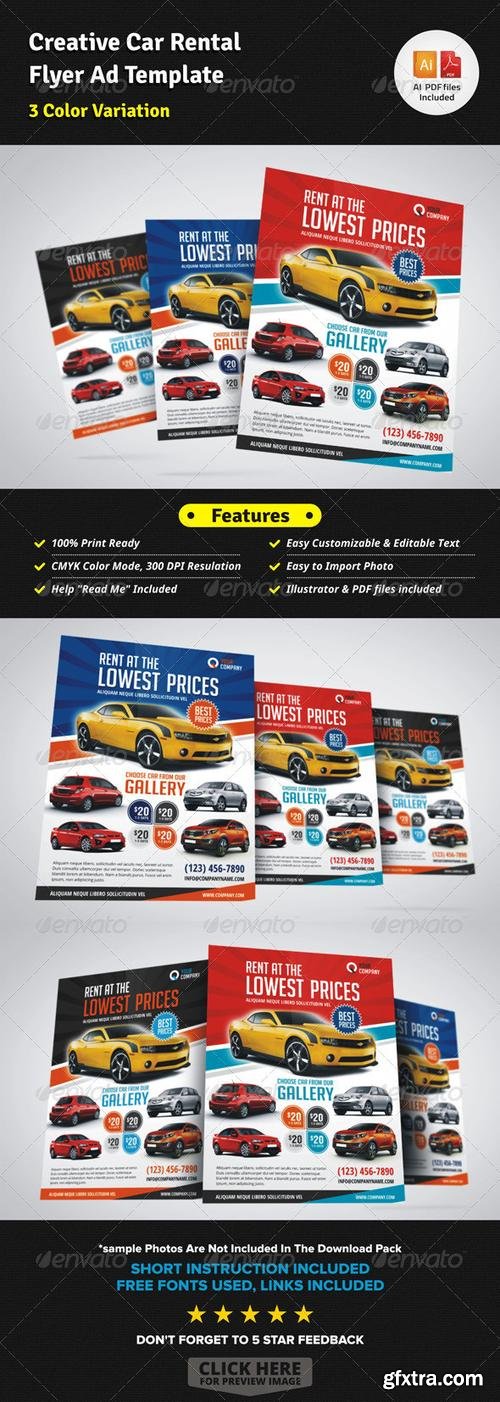 GraphicRiver - Creative Car Rental Flyer Ad Template