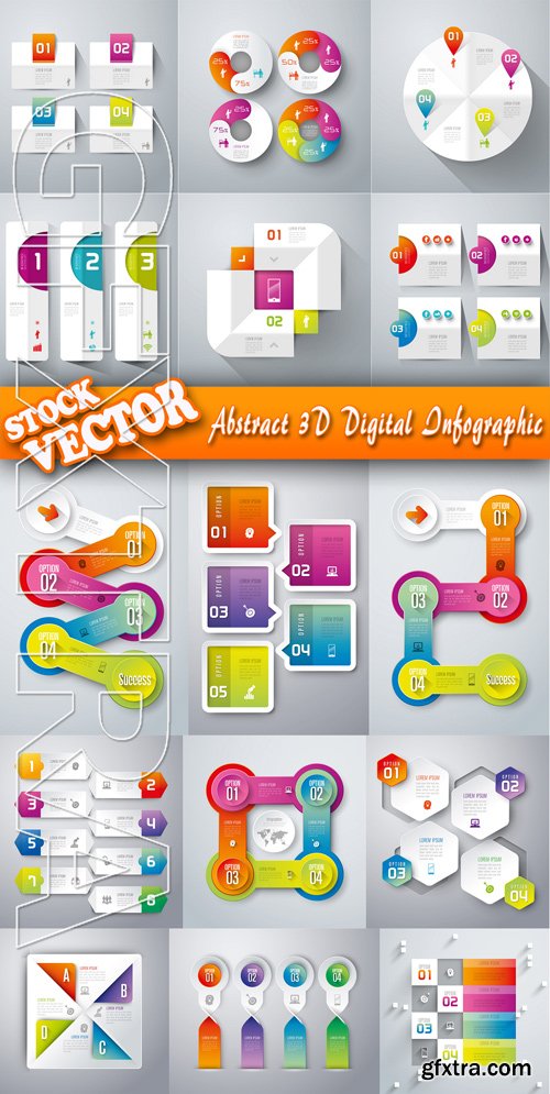 Stock Vector - Abstract 3D Digital Infographic