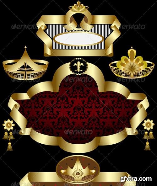 GraphicRiver - Elegant Golden Frame with Patterns of Crowns