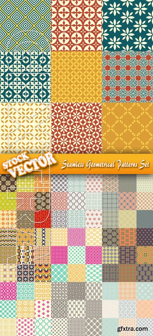 Stock Vector - Seamless Geometrical Patterns Set