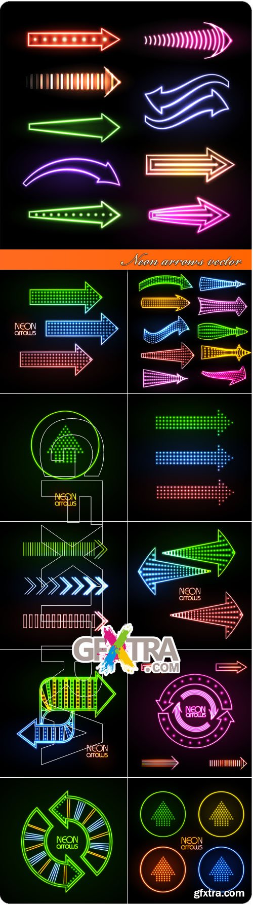 Neon arrows vector