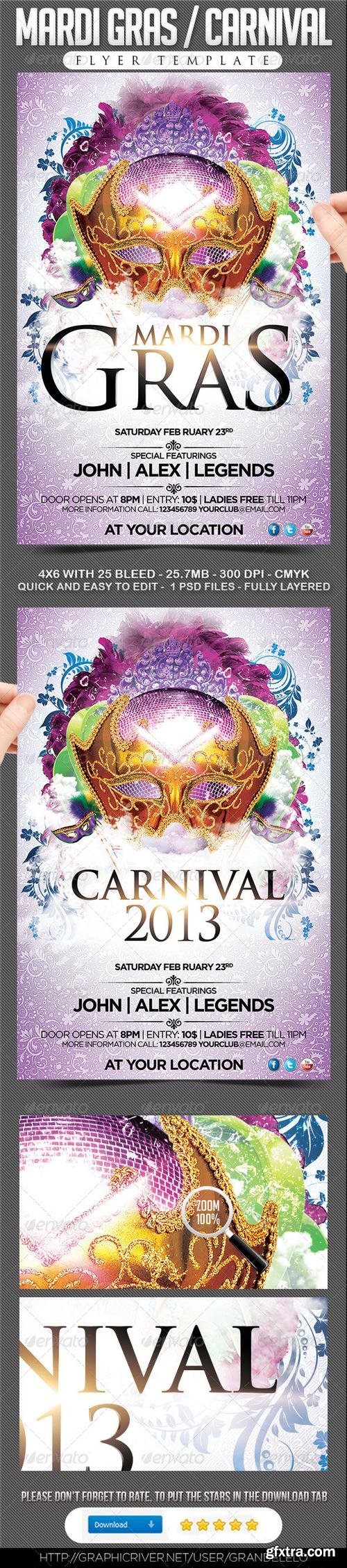 GraphicRiver - Mardi Gras / Carnival Flyer