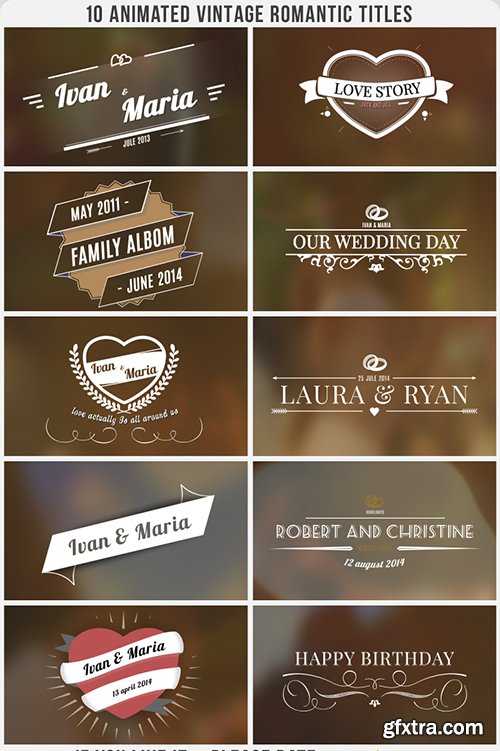 Videohive Vintage Romantic Titles Pack 7758364