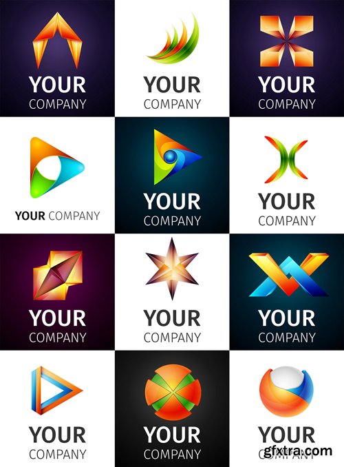 Stock Vector - Colorful Business Abstract Logos, 25EPS