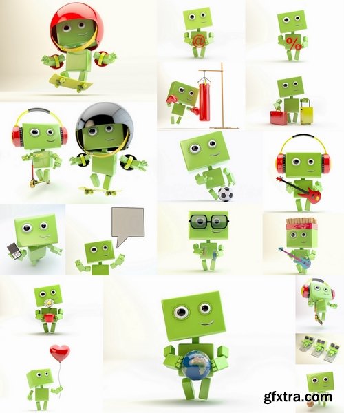 Collection of funny 3d robot 25 HQ Jpeg