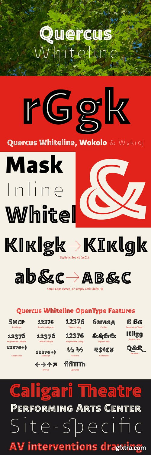 Quercus Whiteline Font Family $110