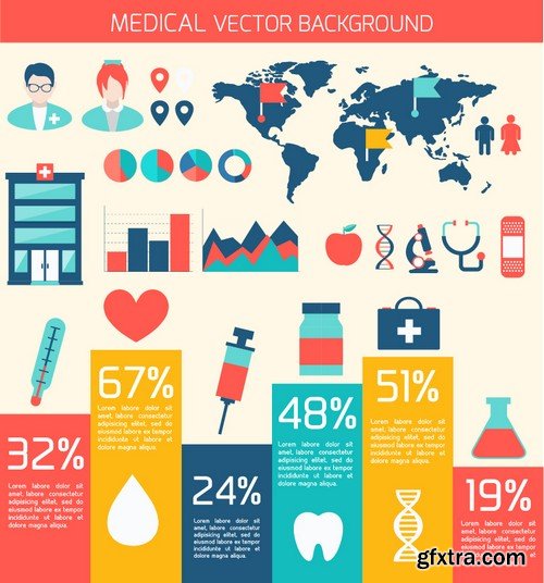 Stock Vectors - Medical Infographic 9, 25xEPS