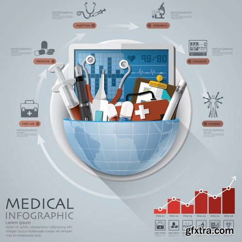 Stock Vectors - Medical Infographic 9, 25xEPS