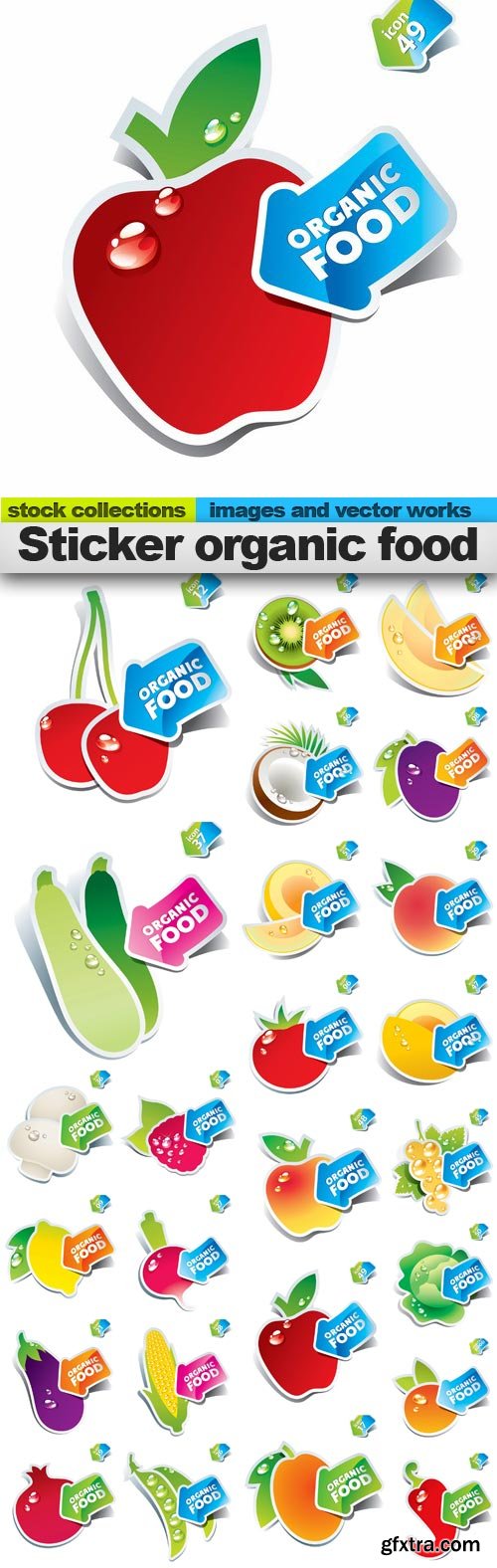 Sticker organic food, 25 x EPS