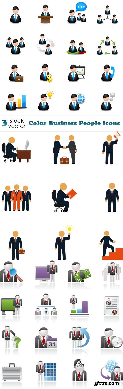 Vectors - Color Business People Icons