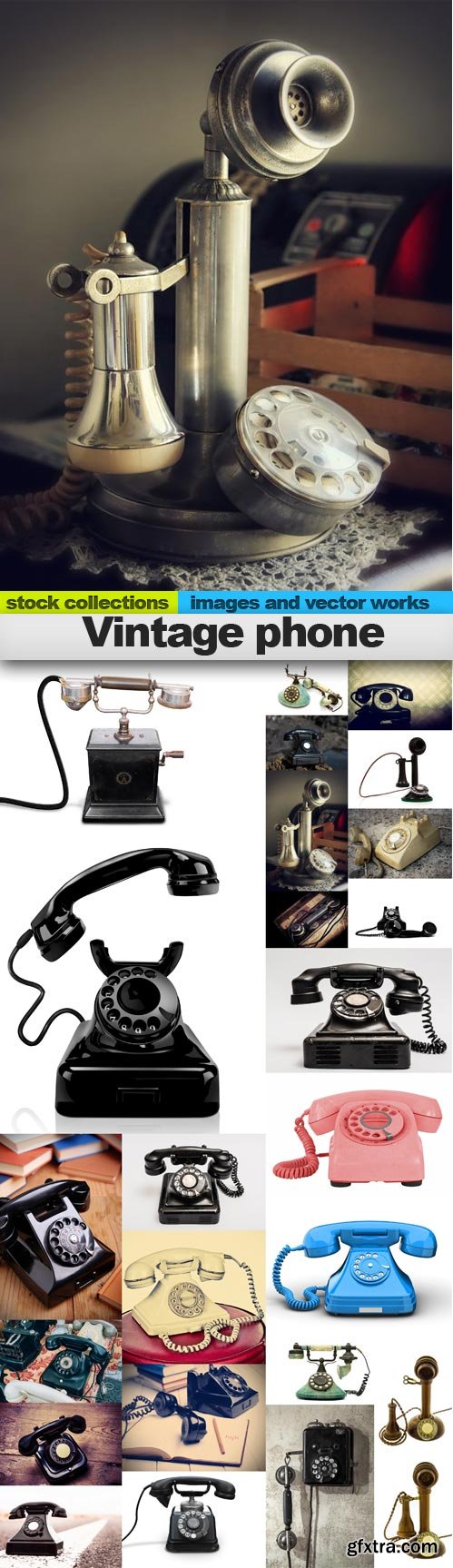 Vintage phone, 25 x UHQ JPEG